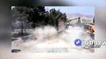 خاموش کردن پیکان آتش گرفته با لودر
