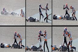 درگیری موتورسواران وسط مسابقات قهرمانی