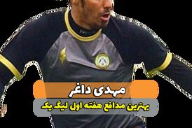 مهدی داغر؛بهترین مدافع وسط هفته اول لیگ یک 