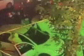 صحنه چاقو خوردن هانی کرده لات معروف تهران توسط دو موتور سوار