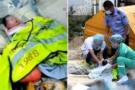 پیداشدن نوزاد در کنار سطل آشغال خیابان! 