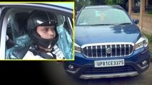 دلیل عجیب راننده خودرو برای استفاده از کلاه ایمنی!