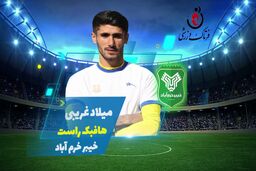  صحنه گل اول خیبر خرم آباد برابر رایکا توسط میلاد غریبی
