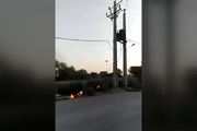 آتش‌گرفتن کابل‌های برق بر اثر گرمای زیاد در خرمشهر