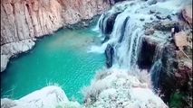آبشار زیبا در دل طبیعت روستای "آب بید بوان"