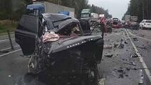 شاخ به شاخ وحشتناک یک خودرو با چهار خودروی دیگر در لاین مخالف!