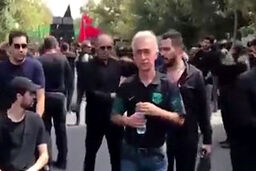 حضور لئوناردو پادوانی در عزاداری عاشورای حسینی و دعای مداح برای سلامتی اش 