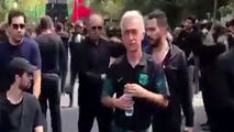حضور لئوناردو پادوانی در عزاداری عاشورای حسینی و دعای مداح برای سلامتی اش 