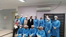 لحظاتی از خدمت‌رسانی طلبه جوان به بیماران کرونایی 