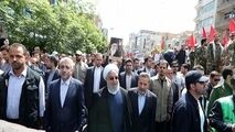 حضور رئیس جمهور در راهپیمایی روز قدس