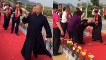 بدحال شدن راهب بودایی حین مراسم عجیب تطهیر معبد!