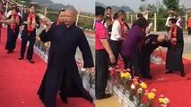بدحال شدن راهب بودایی حین مراسم عجیب تطهیر معبد!