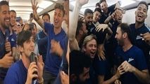 شادی زایدالوصف یاران آزمون در هواپیما!