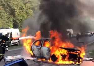 تصادف شاخ به شاخ، عاقبت رانندگی جنون آمیز در لاین مخالف