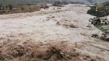 جاری‌شدن سیلاب در روستای حسینان دامغان