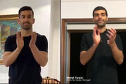 ادای احترام ستارگان فوتبال در کنار سه ملی پوش ایرانی به مدافعان سلامت