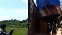 صحنه دلخراش له شدن مرد در زیر بار چرثقیل+فیلم 