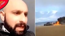 خودنمایی عجیب جوان مشهور در ساحل دریا!