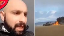 خودنمایی عجیب جوان مشهور در ساحل دریا!