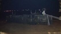 واژگونی یک اتوبوس در خراسان جنوبی بر اثر آب گرفتگی