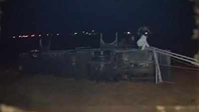 واژگونی یک اتوبوس در خراسان جنوبی بر اثر آب گرفتگی