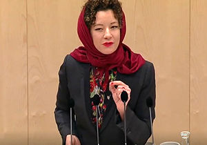 وقتی نماینده پارلمان اتریش با سرکردن روسری قانون منع حجاب را به چالش می‌کشاند